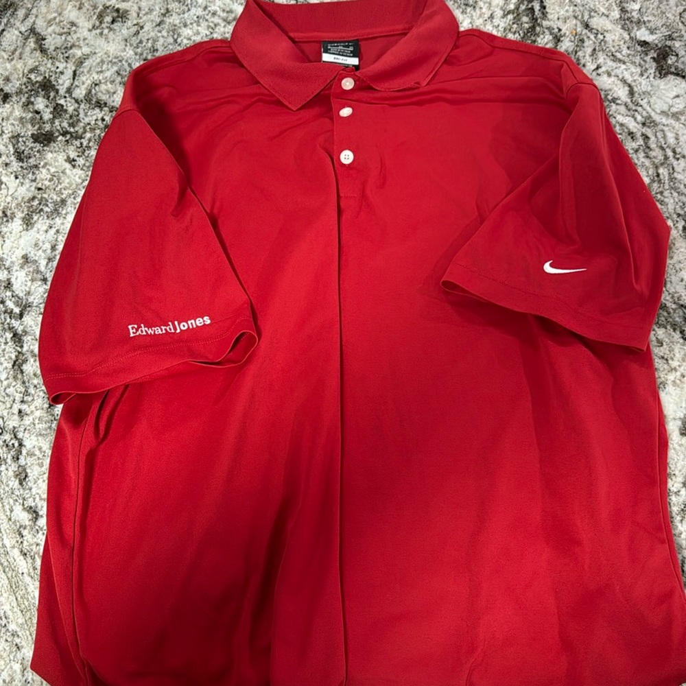 Nike Golf polo size XL Red, “Edward Jones” on one of the arms